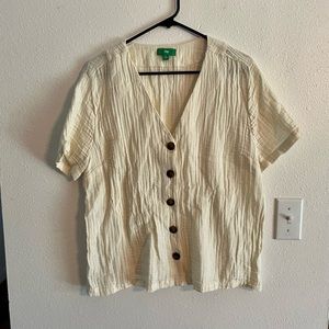 Cream button down shirt